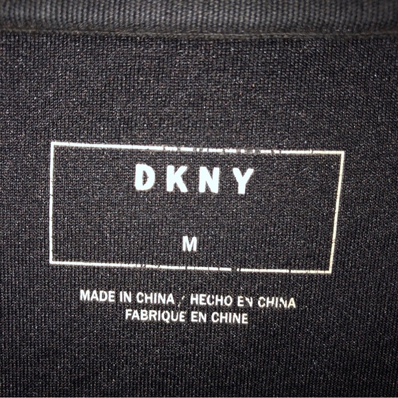 DKNY Grey Sweater W Blk Logo Men’s Size M Authentic W Zip Pocket - Picture 5 of 9